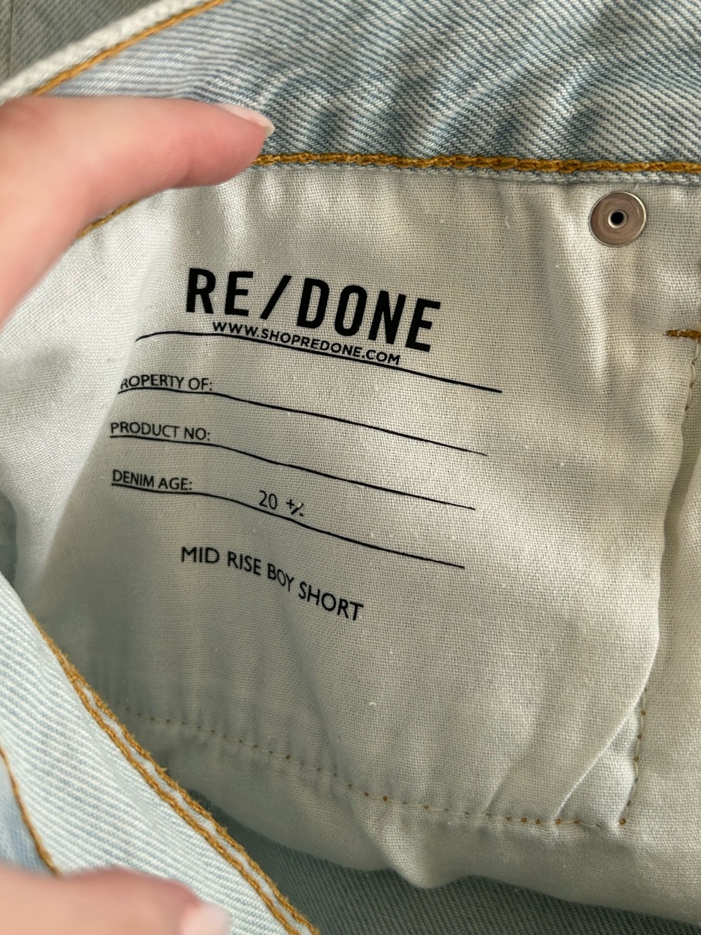 Re/Done Mid Rise Boy Shorts - Picture 8 of 9